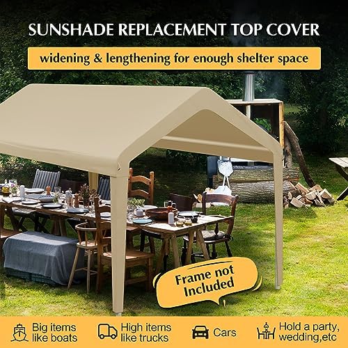 10x20 ft car canopy replacement cover, 800d waterproof, package contents