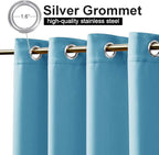 NICETOWN 2 Panels Weighted Outdoor Curtains 84 inch Long, Stainless Grommet Top & Bottom, Waterproof & Windproof Thermal Insulated Sun Blocking Privacy Curtains for Gazebo/Pergola, Teal Blue, 52" W