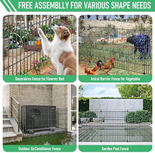 10‑panel no‑dig garden fence, 32" h x 23.6'l, package contents