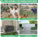 10‑panel no‑dig garden fence, 32" h x 23.6'l, package contents