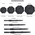 G4Free 47/54/62/68/72 Inch Automatic Open Golf Umbrella Oversize Extra Large Double Canopy Vented Windproof Waterproof Stick Umbrellas