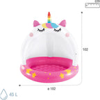 Intex 58438 Unicornium Inflatable Pool with Inflatable Ceiling and Floor, Baby Pool, Measures 40" in Diameter and 40" high, Includes Repair Patch, 45 Liter Capacity.