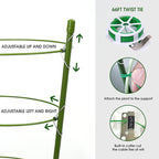 8 Pack Plant Support Tomato Cages for Garden, 18 Inches Small Tomato Cages and Supports with Adjustable Rings for Garden Pots, Plant Stakes Tomato Trellis Rings for Climbing Plants