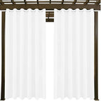 Water Proof Outside Curtains with Grommet Top for Porch, W84 x L120 Thermal Insulated Washable Light Block Outdoor Divider Drapes for Patio Gazebo Deck Pool Area Pergola Cabana (2 Panels)