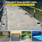 vevor evor driveway lights 24-pack solar driveway lights shown in use