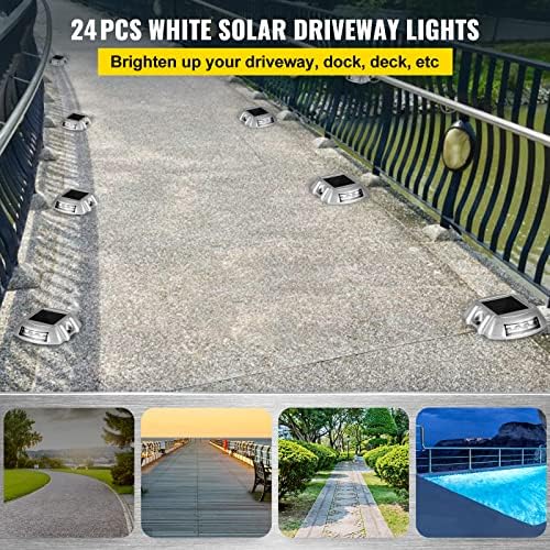 vevor evor driveway lights 24-pack solar driveway lights shown in use