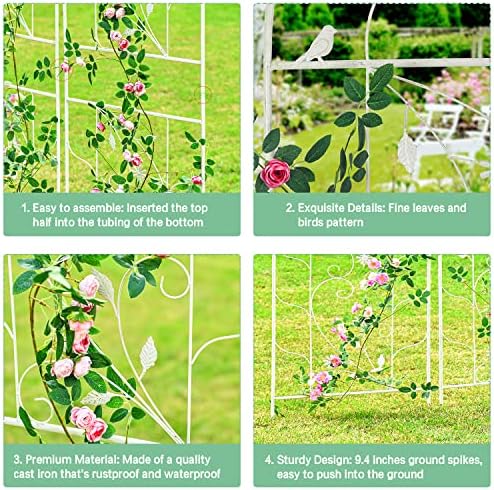 sungmor metal trellises for climbing plants, overall 20 showing dimensions