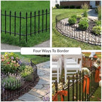 sunnydaze decorative garden fence border, 22" w x showing dimensions