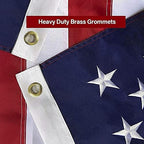 american flag 5x8 ft embroidered stars, sewn stripes, close-up detail