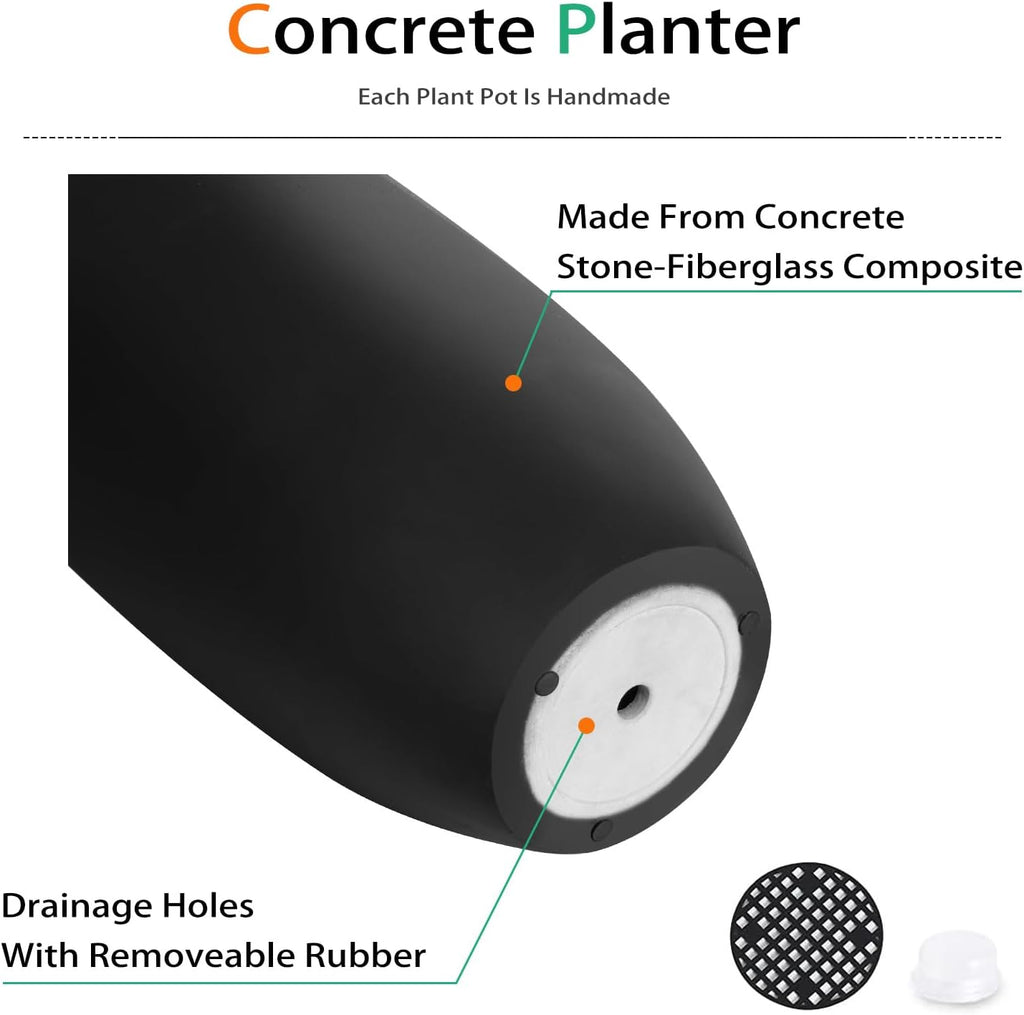 heyzier tall planters for outdoor plants, large concrete, package contents
