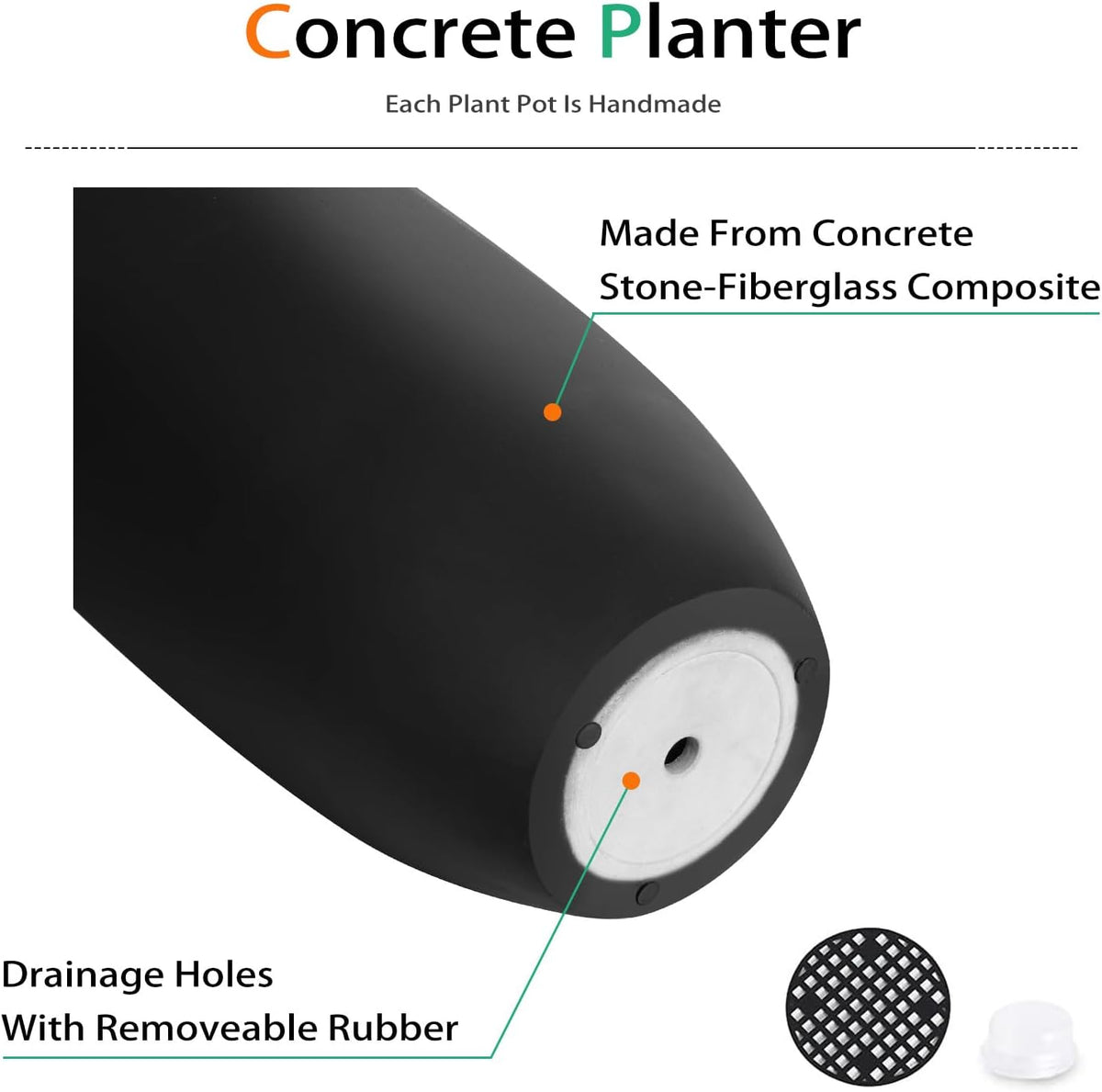 heyzier tall planters for outdoor plants, large concrete, package contents