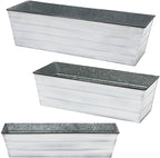 Achla Designs Galvanized Window Flower Box Planter-Cape Cod White-Small (22" L x 6" W x 5" H)