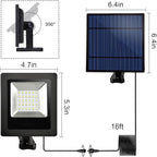 Solar Flood Lights Outdoor with 16FT Cable Dusk to Dawn 4400mAh LED Solar Spot Light Waterproof 3000K for Outside, Porch, Barn, Flag Pole, Warm White 2 Pack