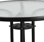 Flash Furniture Bellamy 31.5" Round Indoor/Outdoor Tempered Glass Metal Frame Side Table