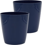 The HC Companies Aria Round Self-Watering Pot - Lightweight Plastic Planter for Herbs & More - Durable Plant Pots for Indoor Plants & Outdoor Plants (8" Sapphire Blue, Pack of 2)