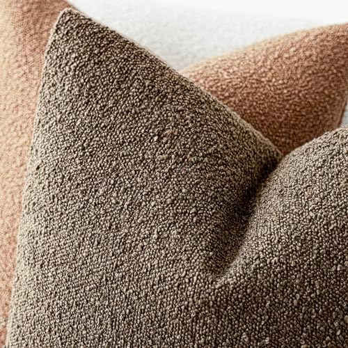 foindtower decorative textured boucle throw pillow covers 26x26, side view
