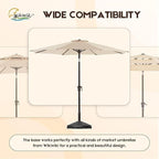 wikiwiki 80 Lbs Round Weighted Patio Umbrella Base, Free Standing Heavy Duty Base Water & Sand Filled Plastic Round Umbrella Base (Charcoal)