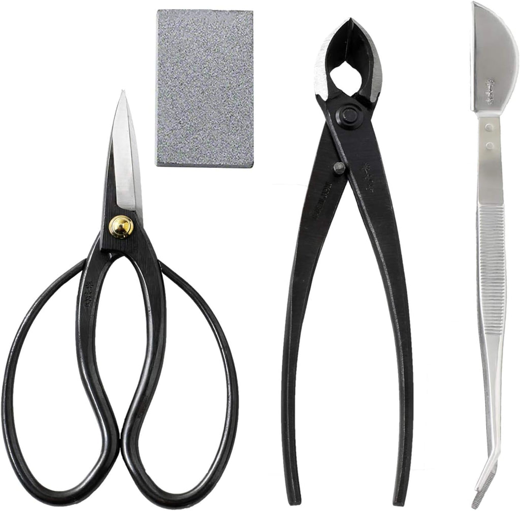 wazakura 4pcs bonsai tool kit, traditional scissors and, main product view