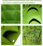 Hanging Planting Grow Bags, 49 Pockets Hanging Vertical Wall Planter Wall Mounted Grow Bag Outdoor Indoor Gardening Vertical Greening Flower Container, Planting Bags Storage Bags(1.0 m × 1.0 m, Green)
