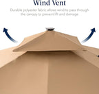 Best Choice Products 9x12ft LED Cantilever Patio Umbrella w/Base Included & 360° Rotation, Large Solar Offset Hanging Outdoor Sun Shade for Deck, Backyard Table w/Stand & Lights – Tan