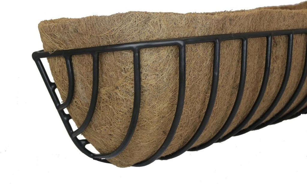 44 Inch Long Single Molded Coco Fiber Replacement Liner for Window Hayrack Planters - Single