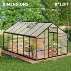 idealhouse 8×12 ft greenhouse, large walk in greenhouses shown in use