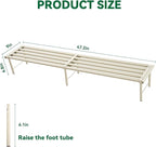 Metal Plant Stand, Rust-proof Aluminum Flower Pot Stand, Heavy Duty Planter Display Shelving for Patio Balcony Garden Living Room Decorative (White, 47.2 Inch)