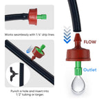 0.25 GPH Pressure Compensating Drippers for 1/4" Tubing, 30pcs | Self-Cleaning Prevents Clogs for Hassle-Free Garden Watering - Constant Flow Ensures Even Coverage Across 1/4" Tubing