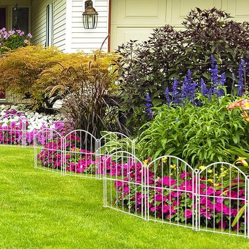 decorative garden fence, 17in (h) x 10ft(l) no, front angle view