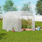 vevor walk-in tunnel greenhouse, 9.6x6.4x6.2 ft hoop house, front angle view