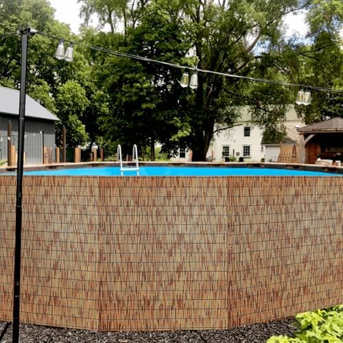 koiueyw bamboo reed fencing, light russet bamboo fence showing dimensions