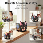 Star Black Cat Decorative Flower Pot, Handcrafted Ceramic Planter with Star Eyes, Modern Home Garden Decor