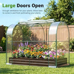 docred galvanized raised garden bed with pvc cover, close-up detail
