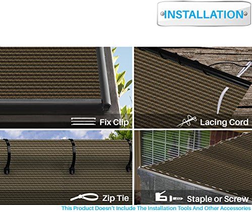 patio 8' x 15' sun shade fabric roll, side view