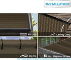 patio 8' x 15' sun shade fabric roll, side view