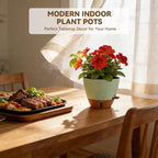 7/6.5/6/5.5/5 Inch Self Watering Pots, Plastic Flower Pots with Multi Mesh Drainage Holes and Deep Reservoir for Indoor Outdoor Garden Plants and Flowers (Green, 5/5.5/6/6.5/7)