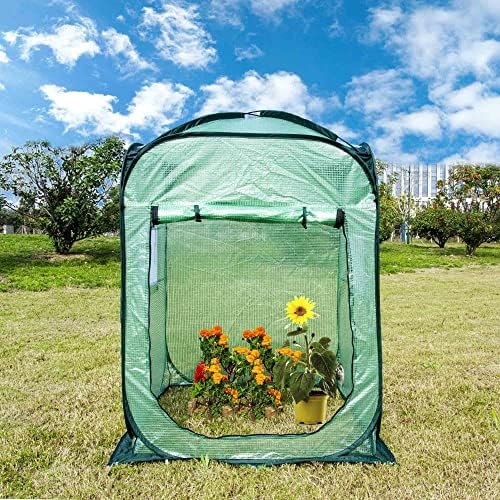 porayhut pop up greenhouse tent,portable x-large walk-in flower, close-up detail