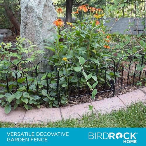 birdrock home 5pk ornate landscape edging fence for, side view
