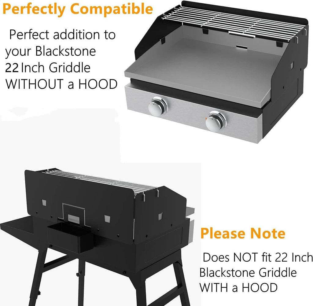 22 Inch Griddle Wind Guard/Wind Screen and Warming Rack for Blackstone 22 Inch Griddle Accessories Kit for Blackstone (For 22")