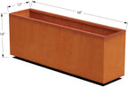 Plantercraft Large Rectangular Planters for Outdoor Plants - 48x12x18 Inch Corten Steel Planter | Heavy Duty Metal Planter Box for Modern Patio & Landscape Design, Arrives Fully Assembled