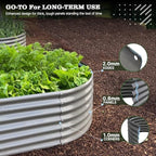 anleolife 8x4x2ft oval deep root galvanized raised garden showing dimensions