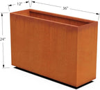 Plantercraft Large Rectangular Planters for Outdoor Plants – 36x12x24 Corten Steel Planter Box | Extra Large Outdoor Planters for Patio Privacy & Deck Decor | Heavy Duty Metal Planter Rectangle