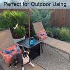 PHI VILLA Outdoor Patio Umbrella Side Table Base Stand with 1.57" Umbrella Hole for Garden,Pool Deck - Black