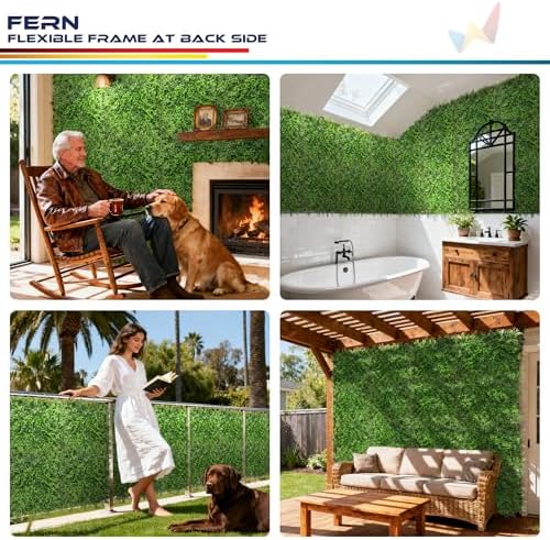 windscreen4less 3 pcs 20"x20" artificial boxwood panels faux shown in use