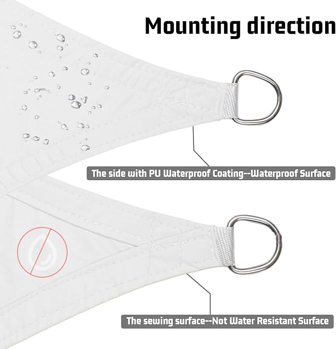 LOVE STORY Rectangle 10'x15' Waterproof Sun Shade Sail Canopy UV Block for Outdoor Patio Backyard Carport,White(We Make Custom Size)