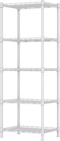 REGILLER 5-Wire Shelving Metal Storage Rack Adjustable Shelves,Standing Storage Shelf Units for Laundry Bathroom Kitchen Pantry Closet(White,11.8" D x 16.6" W x 53.5" H)