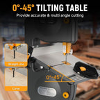 hoteche 7-1/2-inch band saw, 3-amp, max cutting depth, package contents