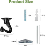 Ceiling Swag Hook Sets - Heavy Duty Hooks with Mounting Hardware for Hanging Plant, Ceiling or Extender Chains - Easy Install with Screws/Brackets (10 pcs - Black)