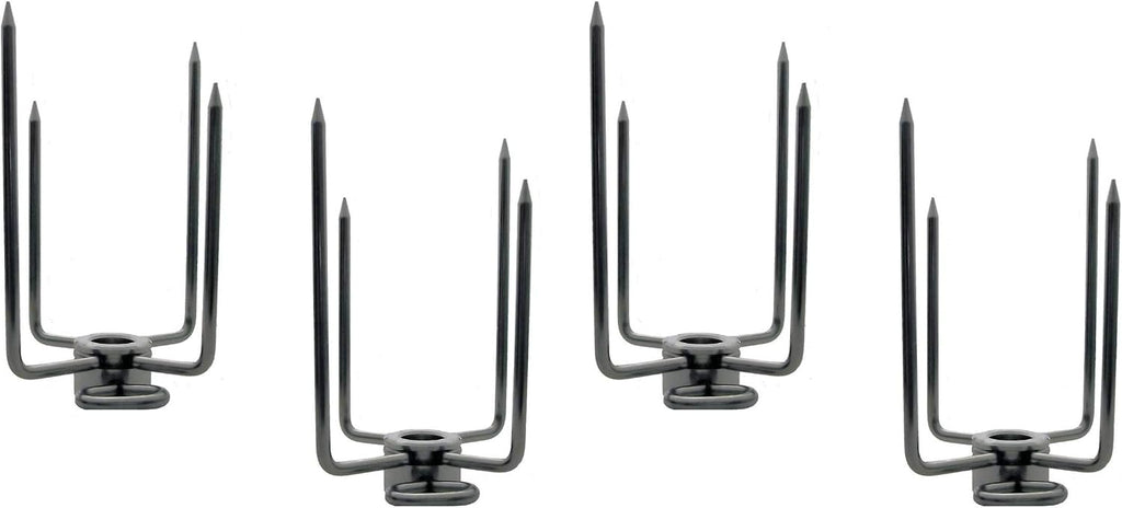OneGrill Stainless Steel Grill Rotisserie Spit Rod Forks (Fits: 1/2 Inch Hexagon, 3/8 Inch Square, 1/2 Inch Round). 2-Pack (Includes 2 Sets)