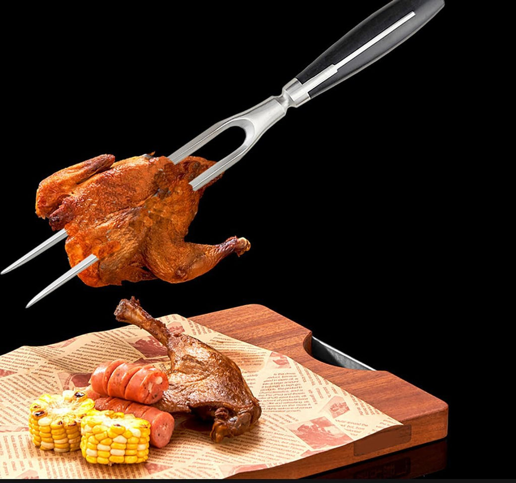 Carving Fork, Meat Fork, 13 Inch Cooking Fork, Heavy Duty Stainless Steel BBQ Fork, Long Metal Chef Pro Kitchen Forks for Barbecue, Serving, Cooking, Grilling, Roasting